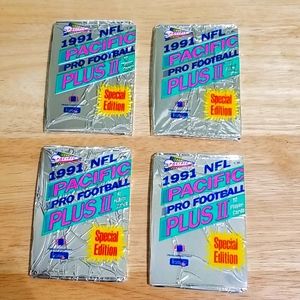 1991 Pacific Pro Football Plus II - 4 sealed packs